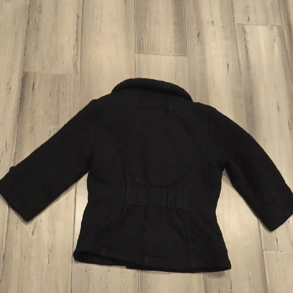 Sugarfly Black Double-Breasted Pea Coat